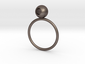 See through rings in Polished Bronzed Silver Steel