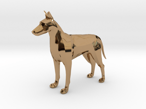 Dog With Tail in Polished Brass