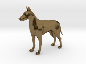 Dog With Tail in Polished Bronze