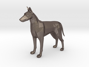 Dog With Tail in Polished Bronzed Silver Steel