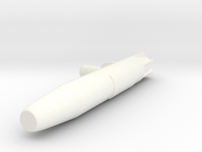 Large Missile - 5mm Post in White Processed Versatile Plastic