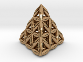 Flower Of Life Tetrahedron in Polished Brass