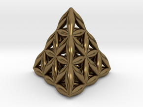 Flower Of Life Tetrahedron in Polished Bronze