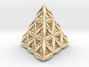 Flower Of Life Tetrahedron in 14k Gold Plated Brass
