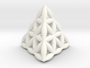 Flower Of Life Tetrahedron in White Processed Versatile Plastic