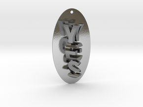 Indecisive Pendant. YES or NO!  in Polished Silver