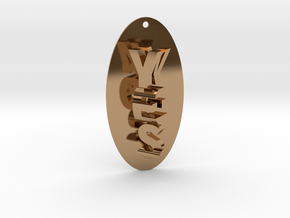 Indecisive Pendant. YES or NO!  in Polished Brass