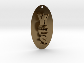 Indecisive Pendant. YES or NO!  in Polished Bronze