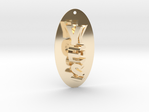 Indecisive Pendant. YES or NO!  in 14k Gold Plated Brass