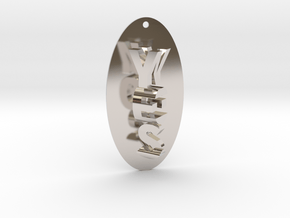 Indecisive Pendant. YES or NO!  in Rhodium Plated Brass