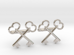 The Society of the Crossed Keys Cufflinks in Rhodium Plated Brass