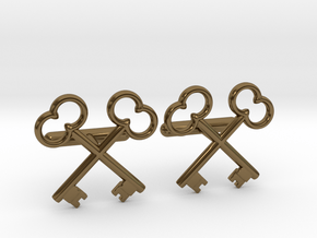 The Society of the Crossed Keys Cufflinks in Polished Bronze