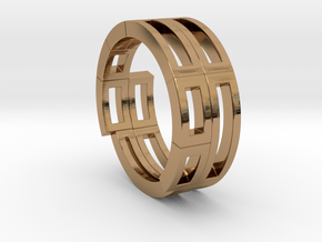 Geometri-K ring (52) in Polished Brass