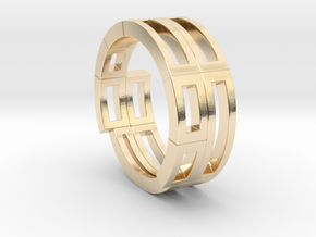 Geometri-K ring (52) in 14k Gold Plated Brass