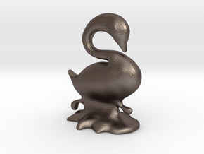Swan in Polished Bronzed Silver Steel