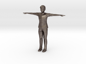 Low Poly Male in Polished Bronzed Silver Steel