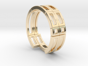 Geometri-k ring Size T in 14k Gold Plated Brass