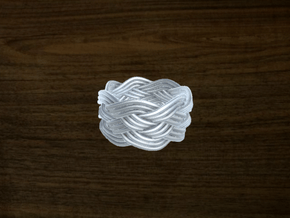 Turk's Head Knot Ring 5 Part X 7 Bight - Size 5.75 in White Natural Versatile Plastic