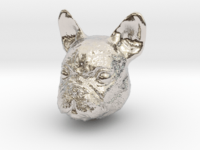 Dog in Rhodium Plated Brass