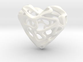 Loveheart in White Processed Versatile Plastic