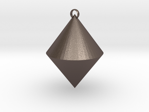 The pendant of cone in Polished Bronzed Silver Steel
