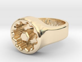 US7 Ring XVIII: Tritium (Moner, 1.5x6mm Vials) in 14k Gold Plated Brass