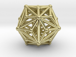 0335 Triakis Icosahedron V&E (a=1cm) #002 in 18k Gold Plated Brass