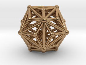 0335 Triakis Icosahedron V&E (a=1cm) #002 in Polished Brass