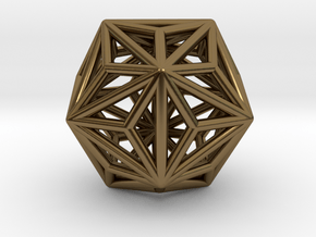 0334 Triakis Icosahedron E (a=1cm) #001 in Polished Bronze