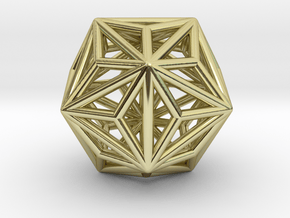 0334 Triakis Icosahedron E (a=1cm) #001 in 18k Gold Plated Brass
