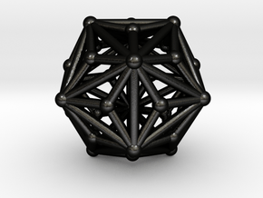0335 Triakis Icosahedron V&E (a=1cm) #002 in Matte Black Steel