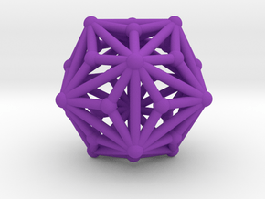 0335 Triakis Icosahedron V&E (a=1cm) #002 in Purple Processed Versatile Plastic