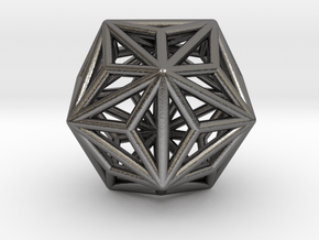0334 Triakis Icosahedron E (a=1cm) #001 in Polished Nickel Steel
