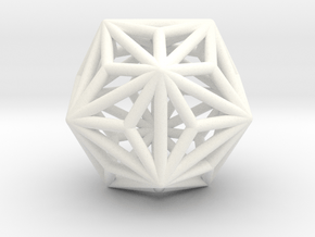 0334 Triakis Icosahedron E (a=1cm) #001 in White Processed Versatile Plastic
