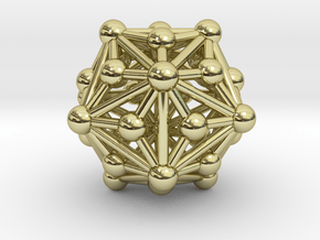 0336 Triakis Icosahedron V&E (a=1cm) #003 in 18k Gold Plated Brass