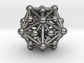 0336 Triakis Icosahedron V&E (a=1cm) #003 in Fine Detail Polished Silver