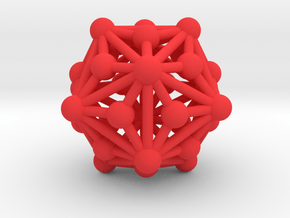 0336 Triakis Icosahedron V&E (a=1cm) #003 in Red Processed Versatile Plastic
