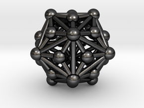 0336 Triakis Icosahedron V&E (a=1cm) #003 in Polished and Bronzed Black Steel