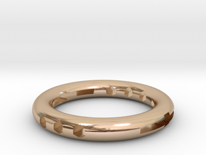 The hollow ring in 14k Rose Gold Plated Brass