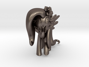 Fluttershy 1 Full Color - XL in Polished Bronzed Silver Steel