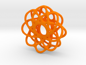 Spiro Pendant No.1 in Orange Processed Versatile Plastic