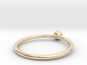 Pearl ring UNIK - size 52 in 14k Gold Plated Brass