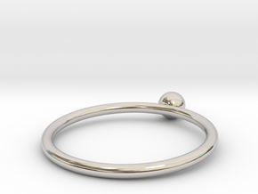 Pearl ring UNIK - size 52 in Rhodium Plated Brass