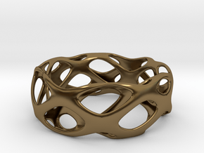 Bracelet Wave Cell Cycle in Polished Bronze