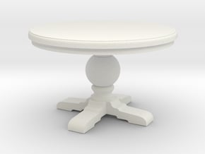 1:24 Round trestle table in White Natural Versatile Plastic