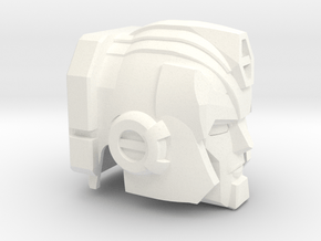 Hot Flame Convoy Head for Upgrade Armor in White Processed Versatile Plastic