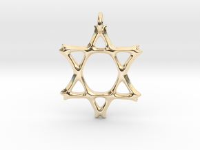 Star of David Pendant 02 in 14k Gold Plated Brass