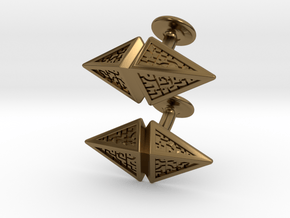 Zendikar Hedron Cufflinks in Polished Bronze