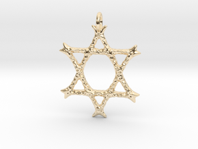 Star of David Pendant 03 in 14k Gold Plated Brass