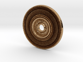 Peace Wheel Pendant #1 in Polished Brass